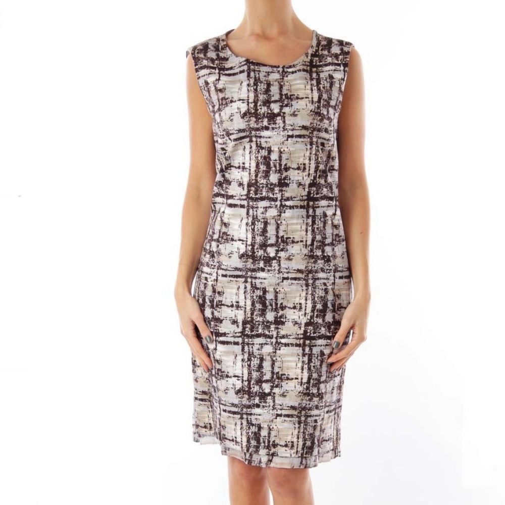 Lavia 18 Sleeveless A-Line Sheath Dress Abstract Artsy Print